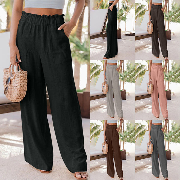 Damen Sommer Casual Fashion Rüschen aufgesetzte Taschenhose