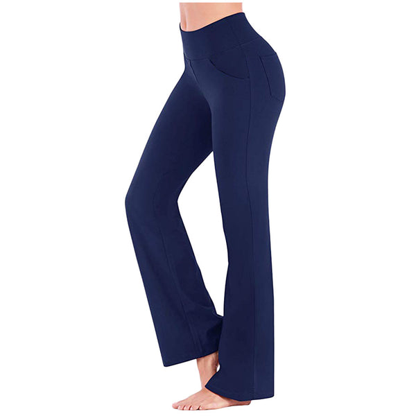 Enge, lässige Yogahose mit weitem Bein und hoher Taille