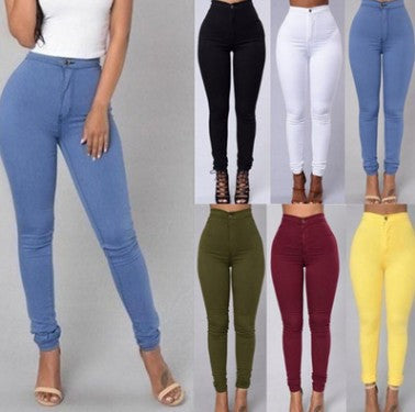 Women's Stitching High Waist Tight Slimming Stretch Pants