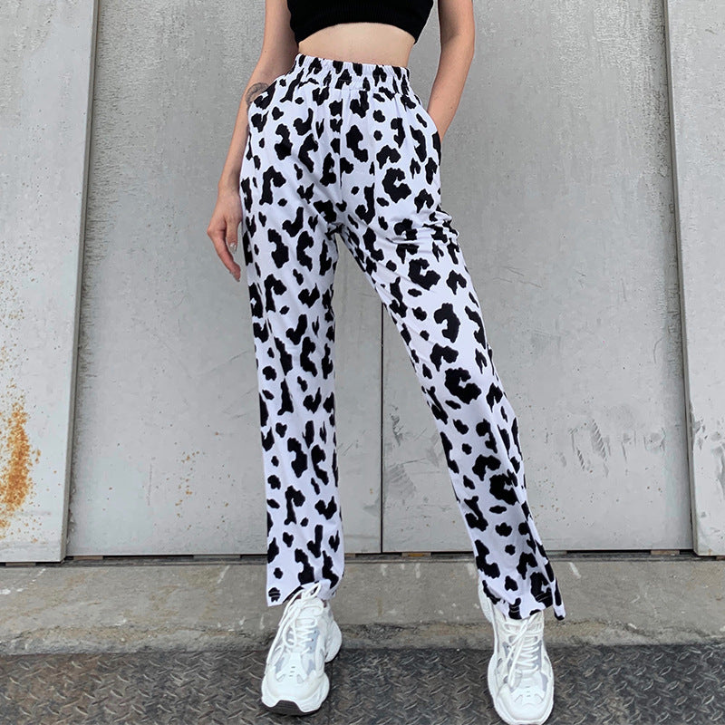 Women's Fashion Street Ripple Printing Trousers Pants