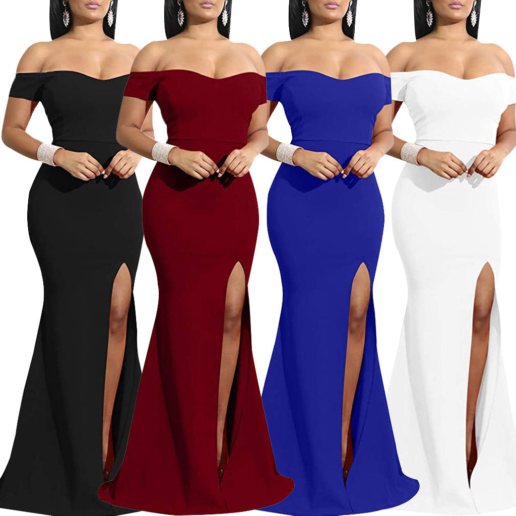 Versatile Split Expansion Dress Solid Color Suits