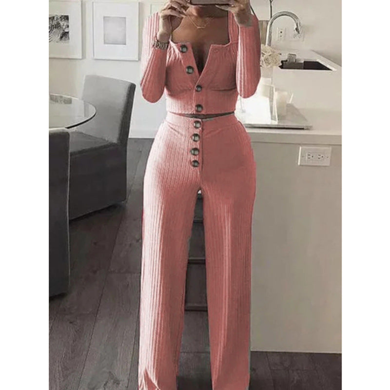 Women's Autumn Long Sleeve Sexy Breasted Casual Suits