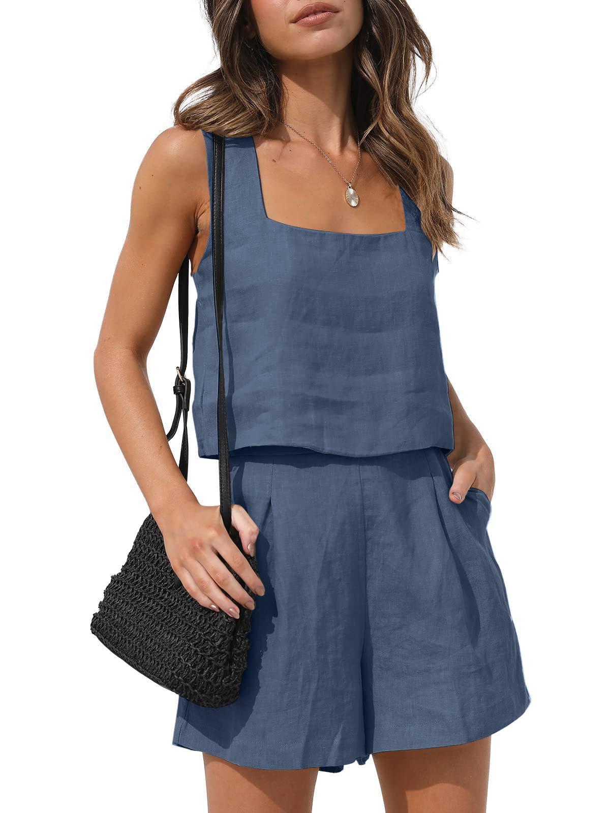 Women's Comfortable Glamorous Casual Linen Sleeveless Vests