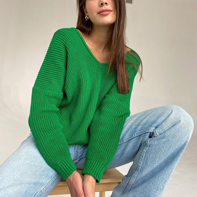 Women's Long Sleeve Loose And Lazy Style Sweaters