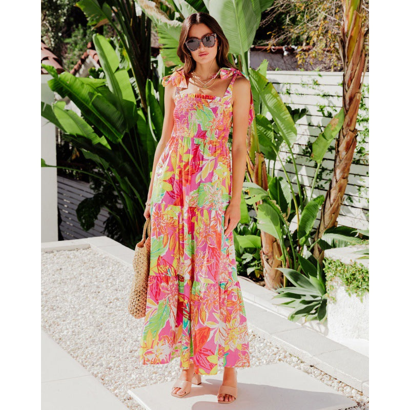 Charming Elegant Vacation Style Printed Long Dresses