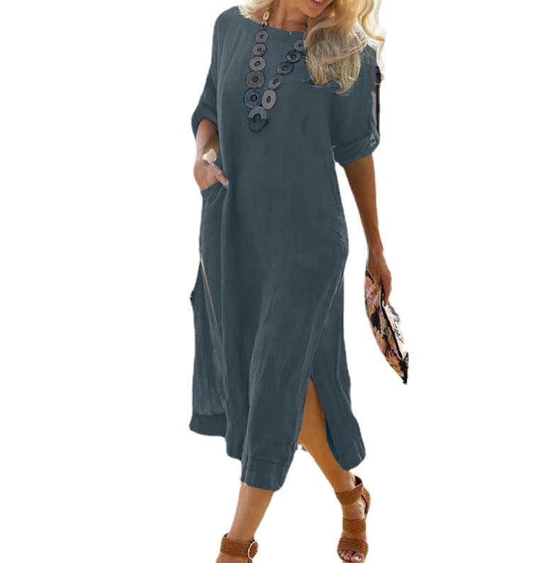 Women's Attractive Unique Versatile Linen Long Dresses