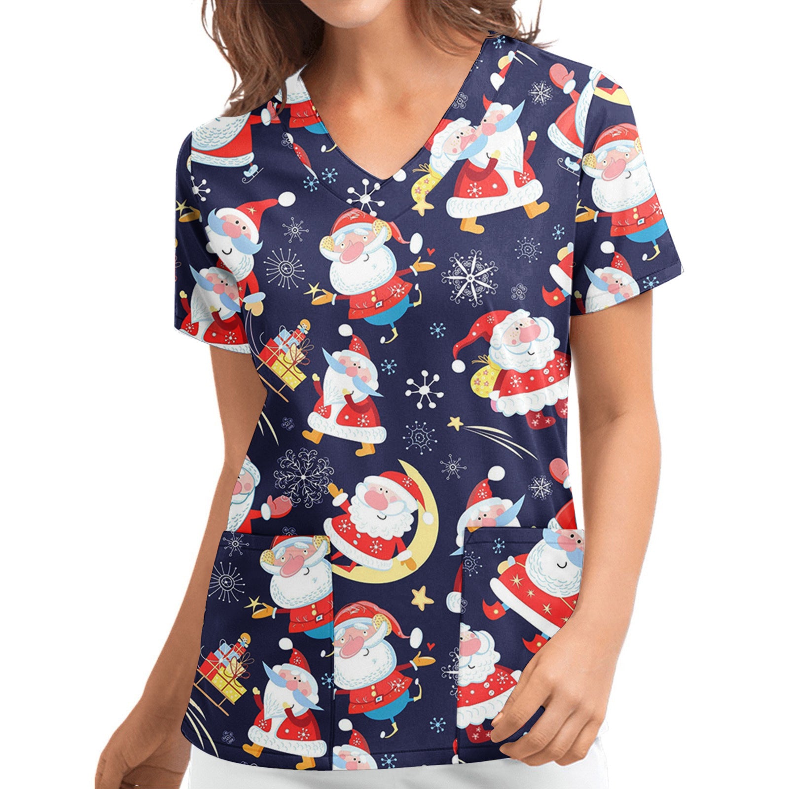 Women's Pocket Cartoon Printed Cloth For Nursing Blouses