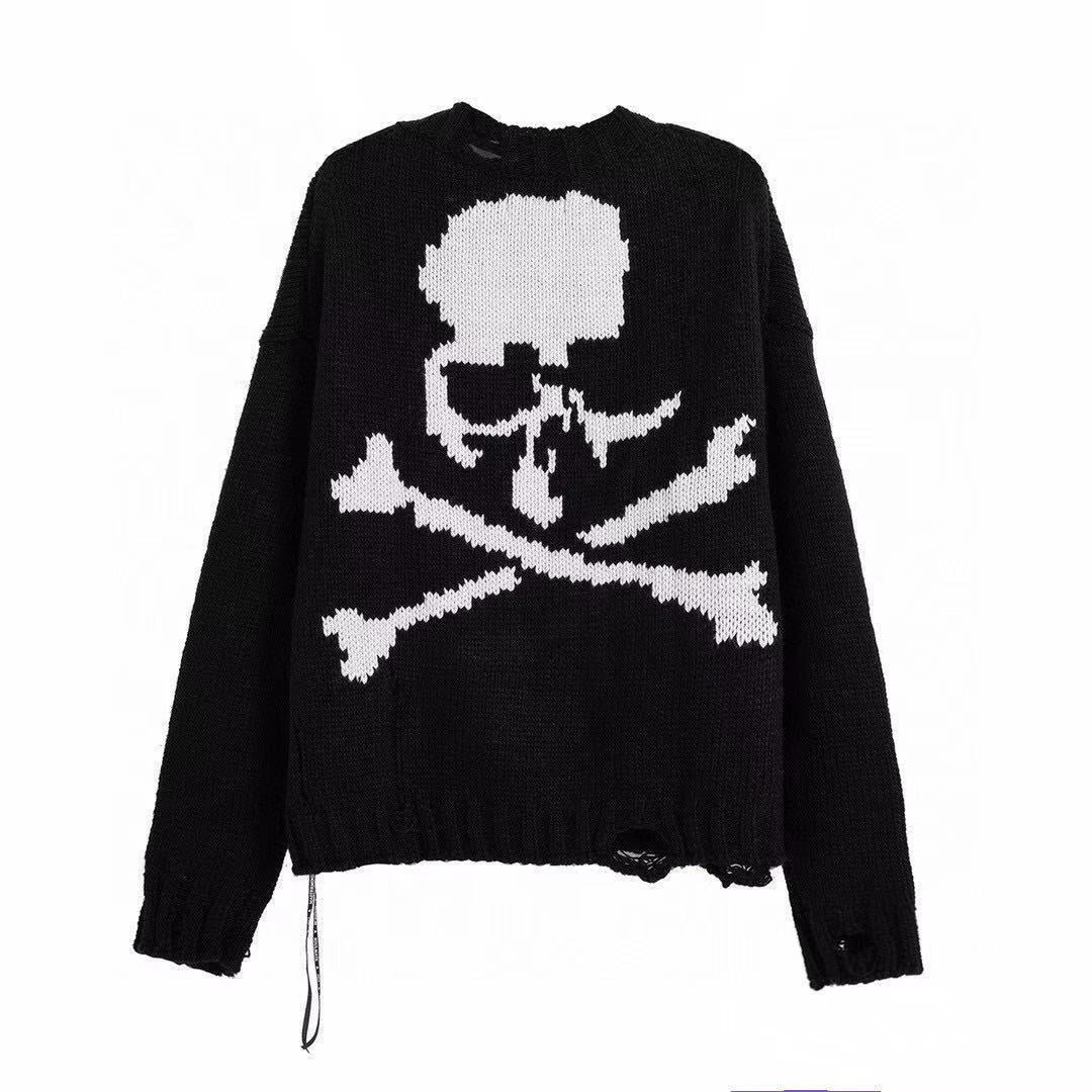 Women's & Men's And Couple Skull Round Neck Knitted Sweaters