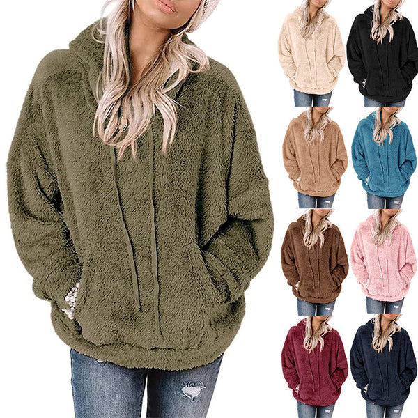 Women's Solid Color Casual Loose Sweatshirt With Sweaters