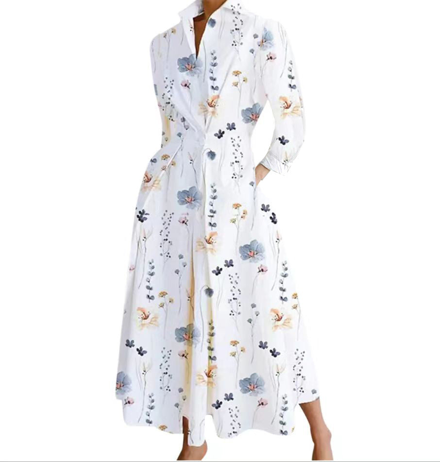 Women's Autumn Fashion Long Sleeve Printed Dress Dresses