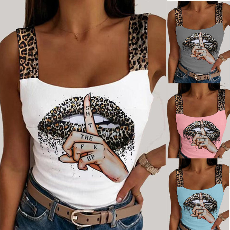 Slouchy Elegant Women's Sexy Camisole Printings Tops