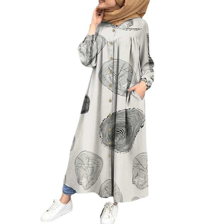 Women's Autumn Artistic Retro Ethnic Long Sleeve Collar Coats