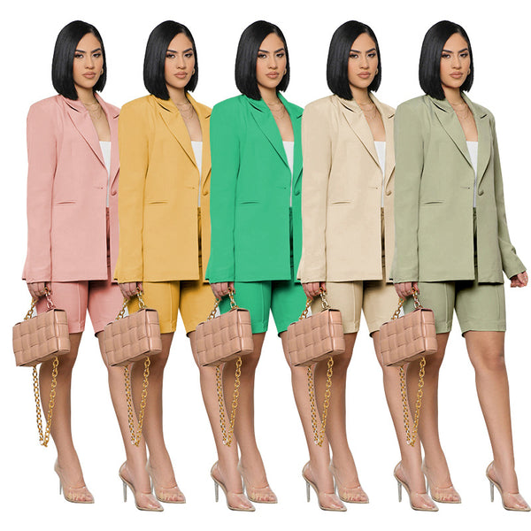 Women's Simplicity Style Solid Color Long Sleeve Suits