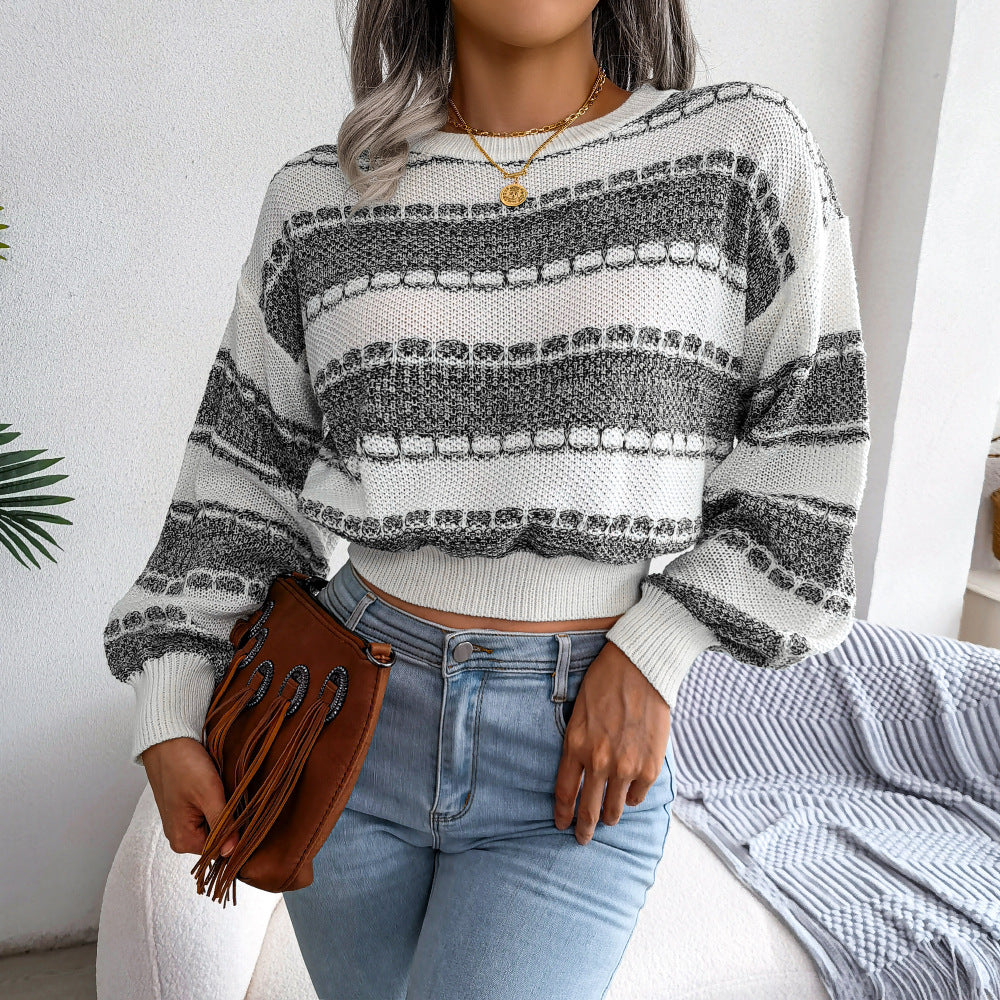 Women's Fashion Color Long Sleeve Knitted Sweaters