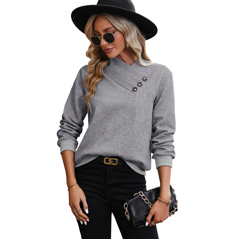 Women's Classy Button Design Long-sleeved Autumn Sweaters