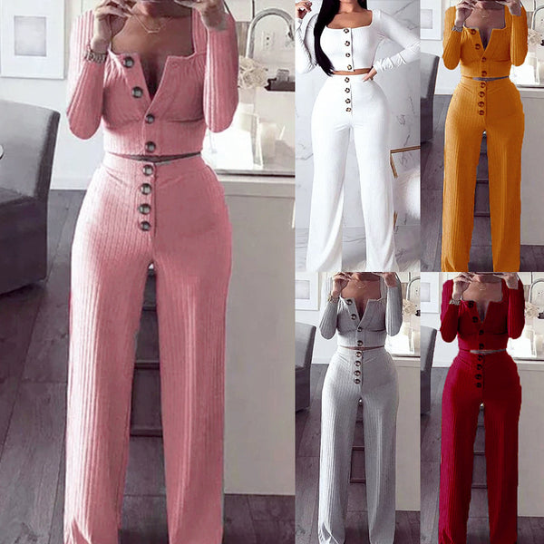 Women's Autumn Long Sleeve Sexy Breasted Casual Suits