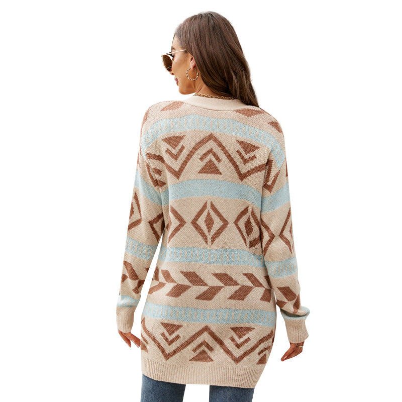Unique Stylish Women's Loose Knitted Mid-length Sweaters