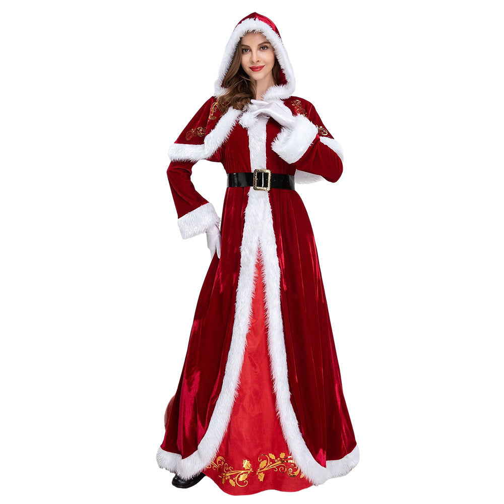 Clothes Santa Claus Adult Female Red Costumes