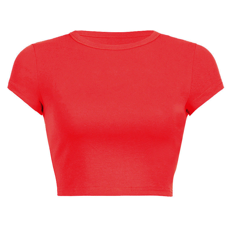 Women's Solid Color Summer Round Neck Acceptable Blouses