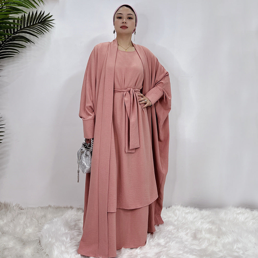 Charming Turkish Robe Solid Color Two-piece Suits