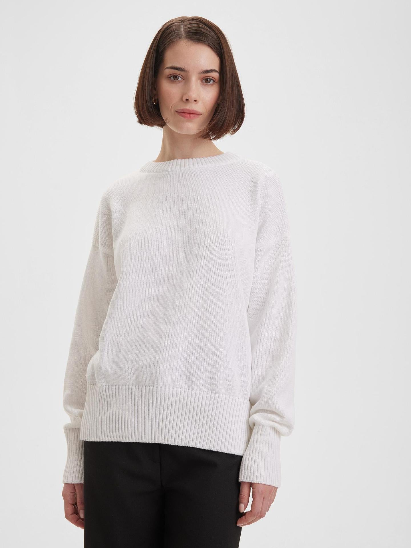 Women's Casual Russian Round Neck Wide Sweaters