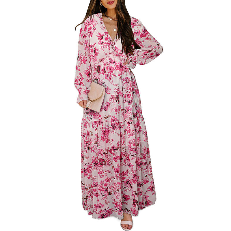 Robe florale d'été pour femmes, Style Simple, robes profondes