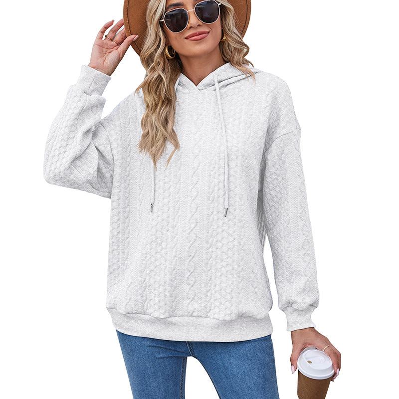 Women's Autumn Jacquard Hooded Long Sleeve Knitted Clothing