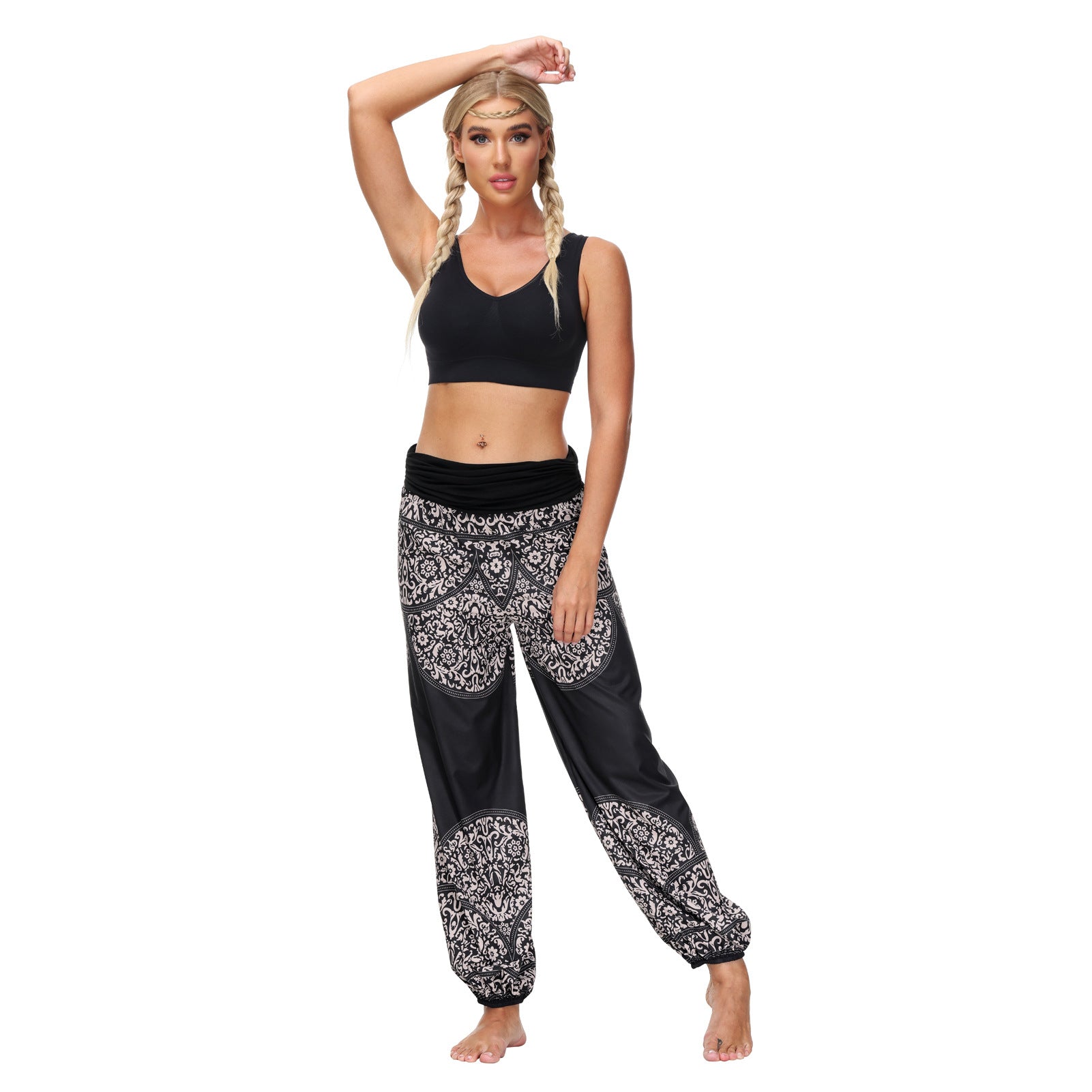 Women's Digital Floral Print Casual Breathable Loose Yoga Jumpsuits