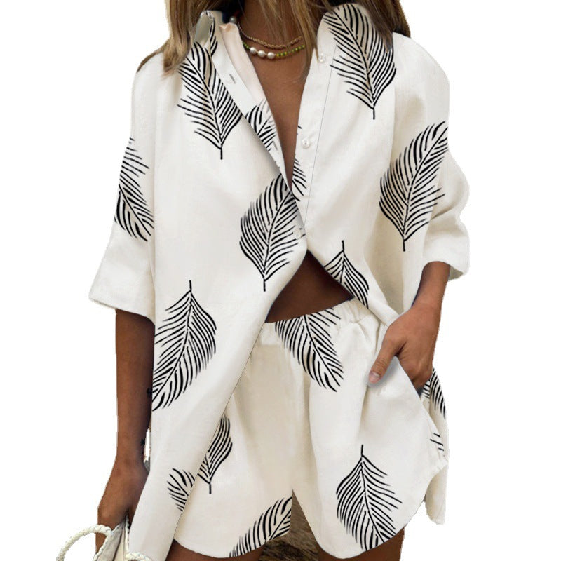 Versatile Summer Two-piece Set Short-sleeved Printed Suits