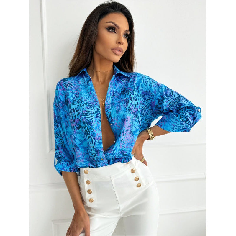 Women's Classic Attractive Long Sleeve Printed Blouses