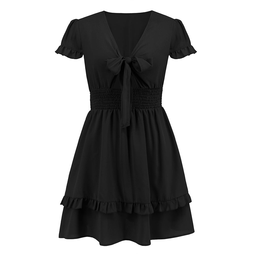 Women's Summer Sexy Lace-up Slim Large Dresses