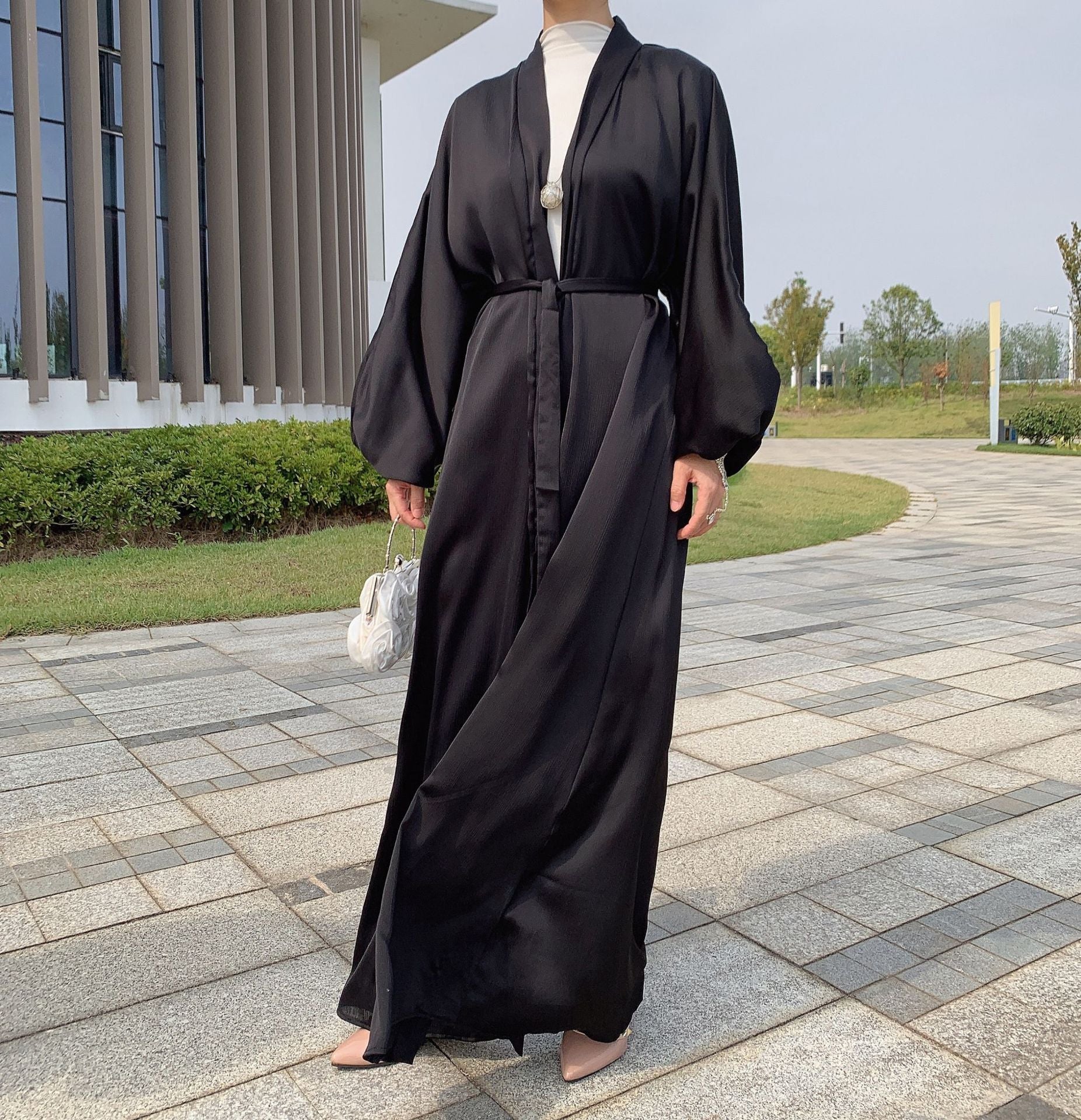 Women's Casual Robe Drawstring Sleeve Dress Dresses