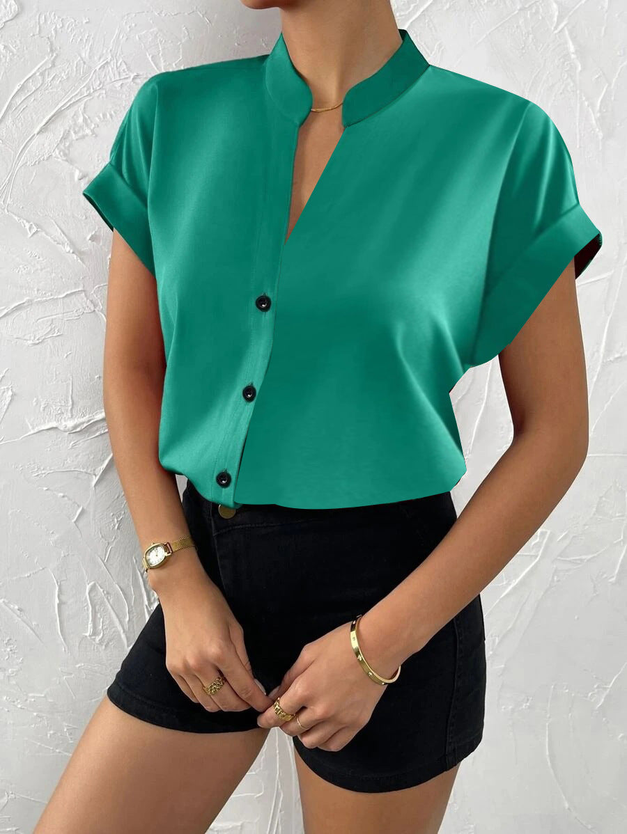 Women's Slouchy Creative Summer Simple V-neck Blouses