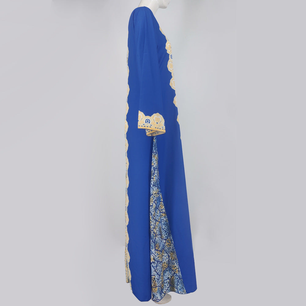 Printed Woman Muslim Robe Long Dress Dresses