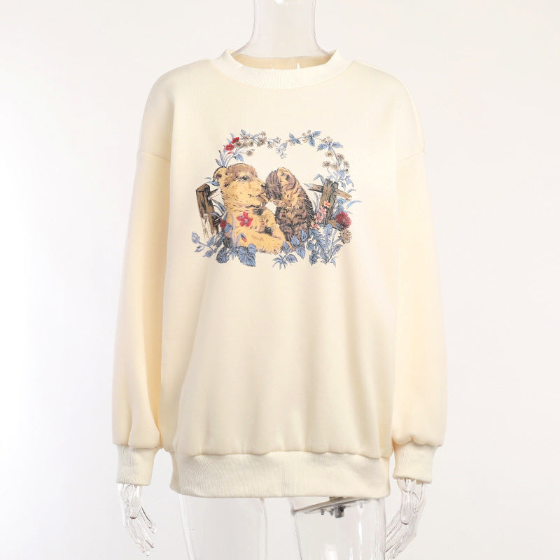 Simple Casual Loose Long Sleeve Vintage Sweaters