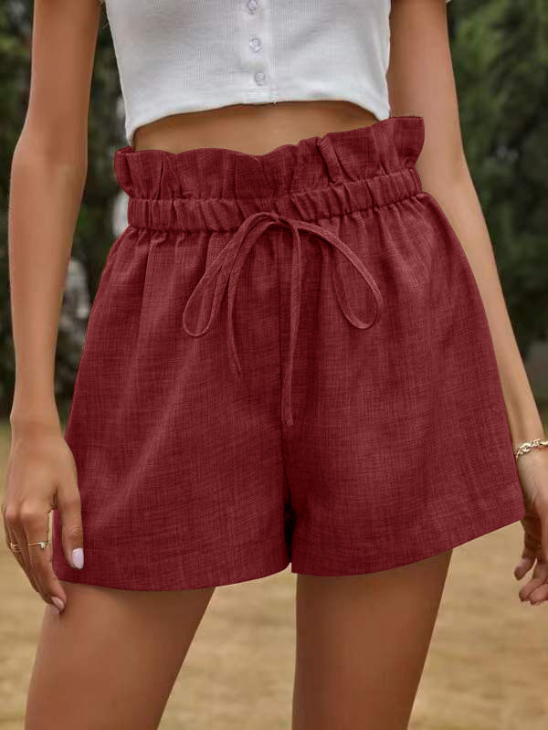 Women's Comfortable Summer European Style High Waist Lace-up Pants
