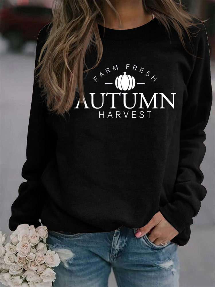 Women's Letter Crew Neck Pullover Long Sleeve Sweaters