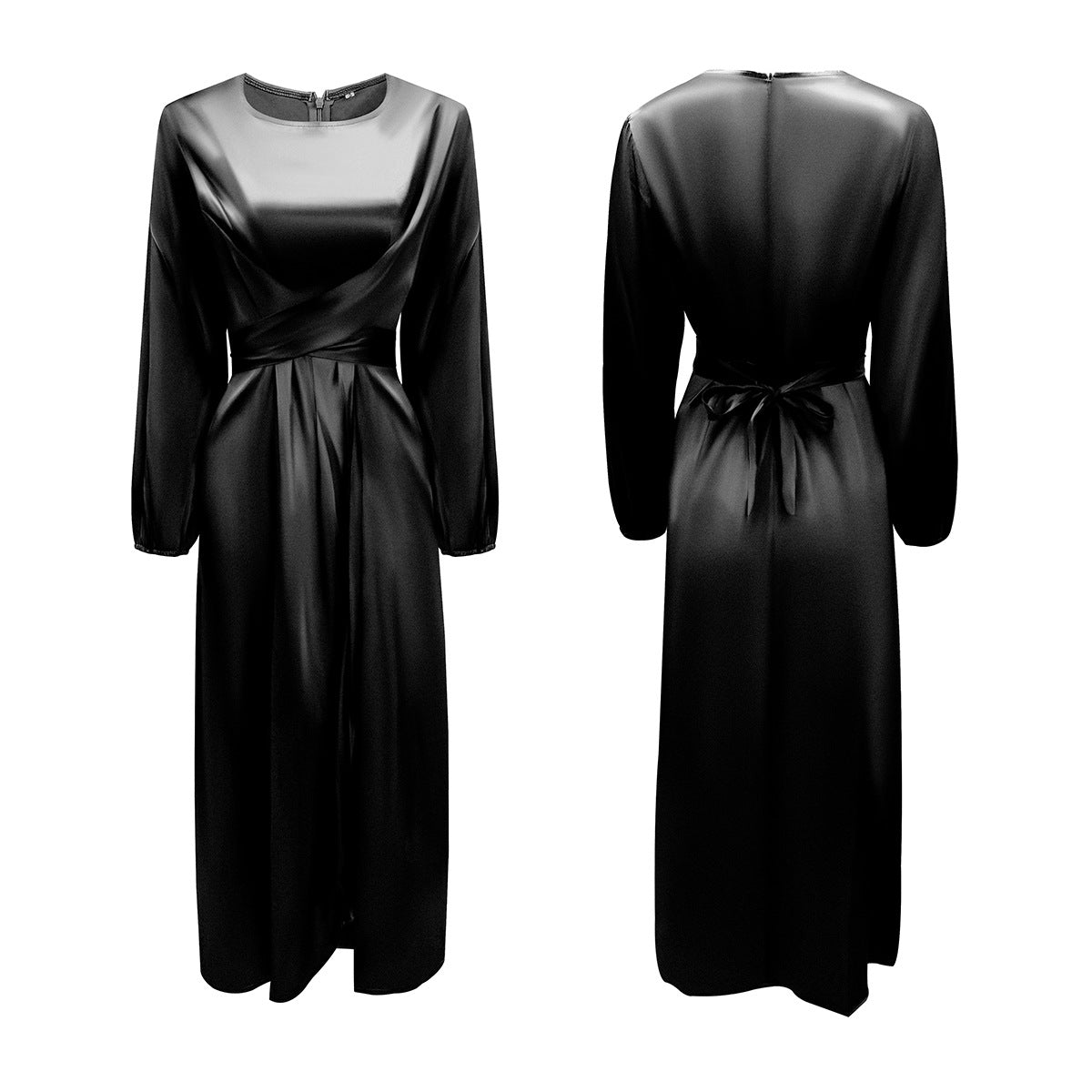 Women's Versatile Soft Waist Satin Dress Dresses