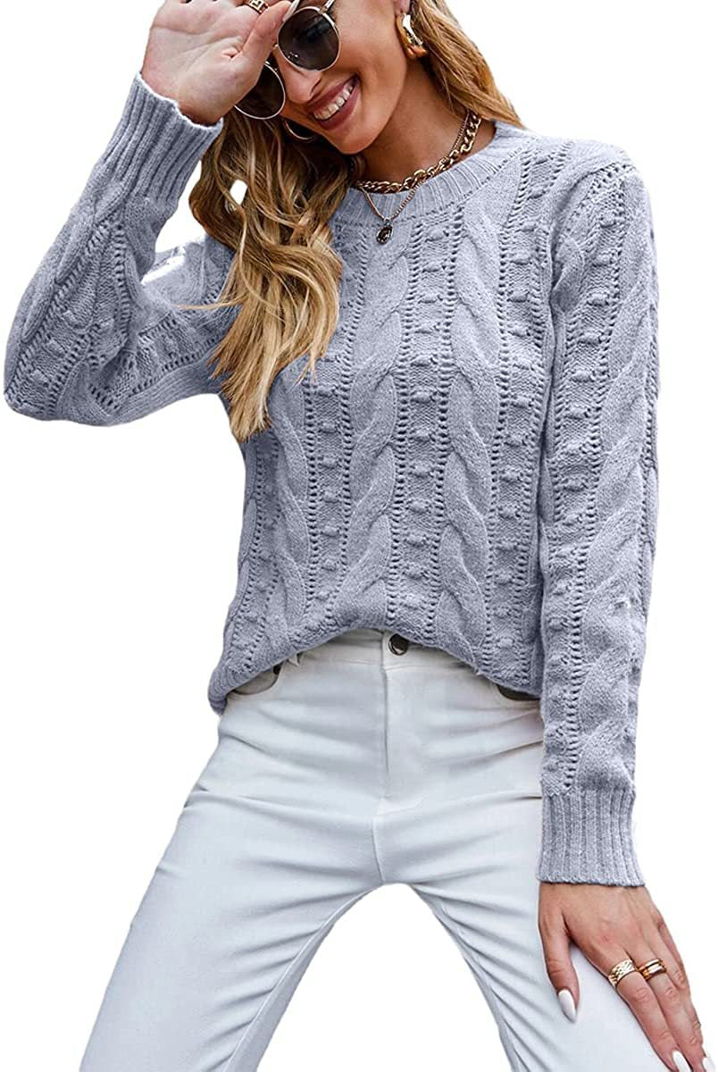Graceful Women's Long Sleeve Cable-knit Pullover Sweaters
