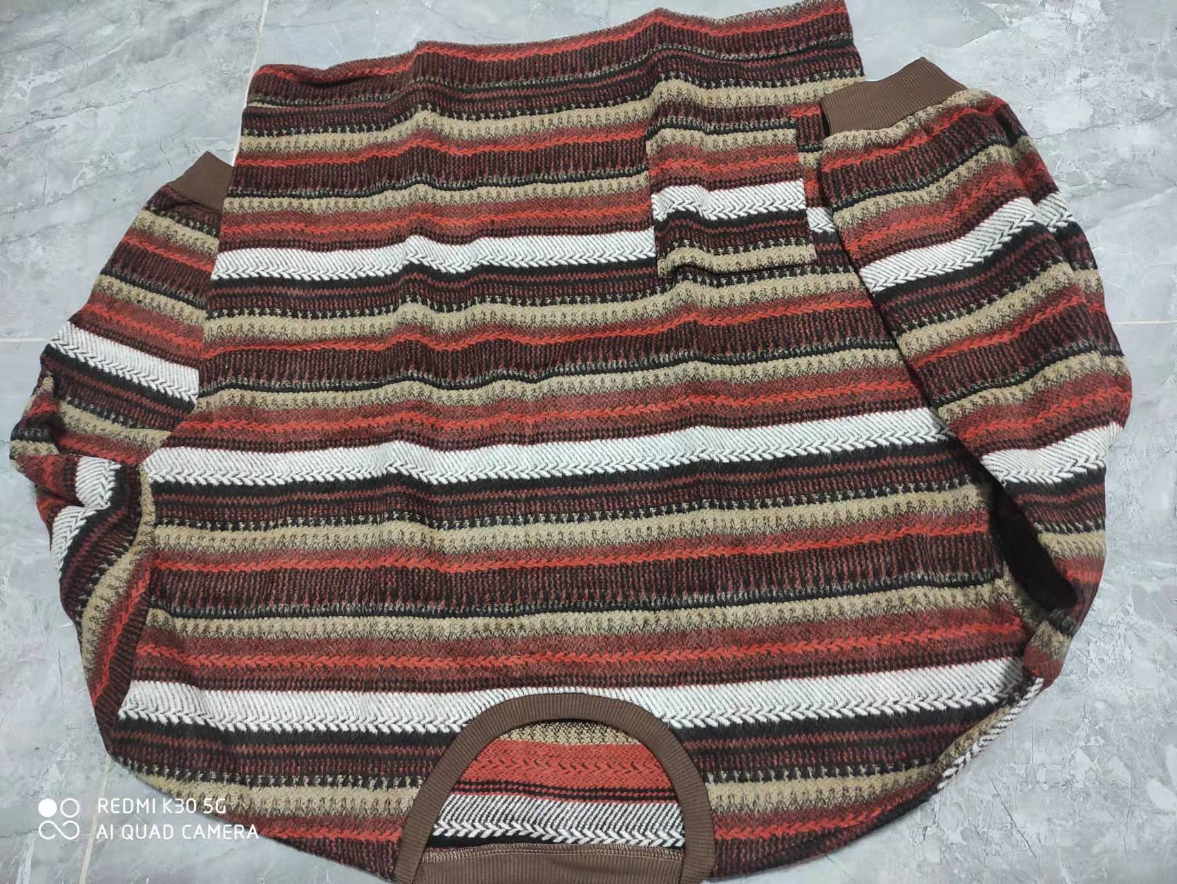 Women's Fat Sister Retro Lazy Style Striped Sweaters