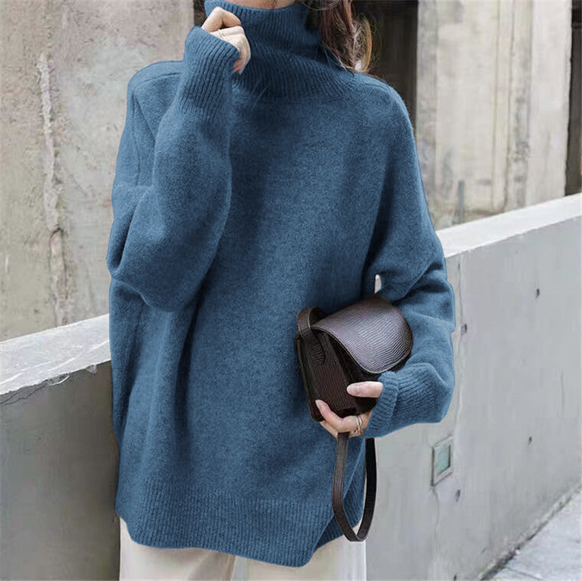 Women's Korean Solid Color Turtleneck Pullover Versatile Sweaters