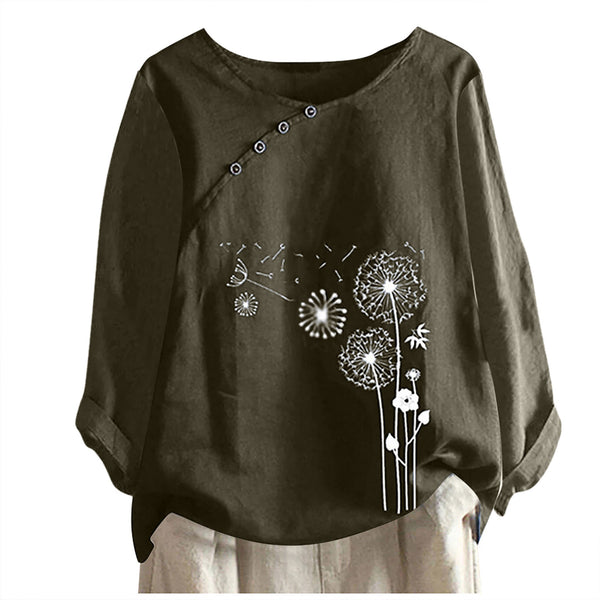 Women's Autumn Long Sleeve Loose T-shirt Printed Blouses