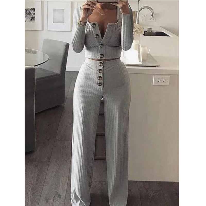 Women's Autumn Long Sleeve Sexy Breasted Casual Suits