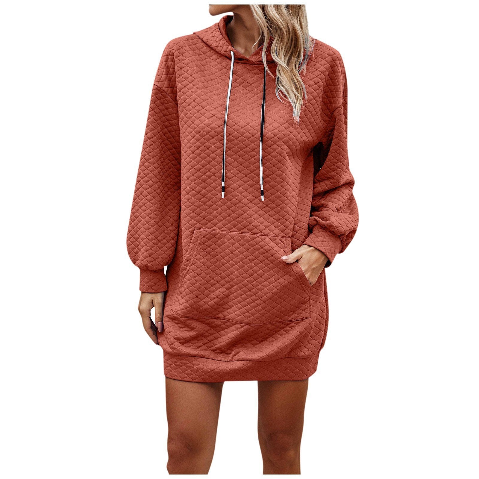 Women's Solid Color Hooded Loose Long Style Sweaters