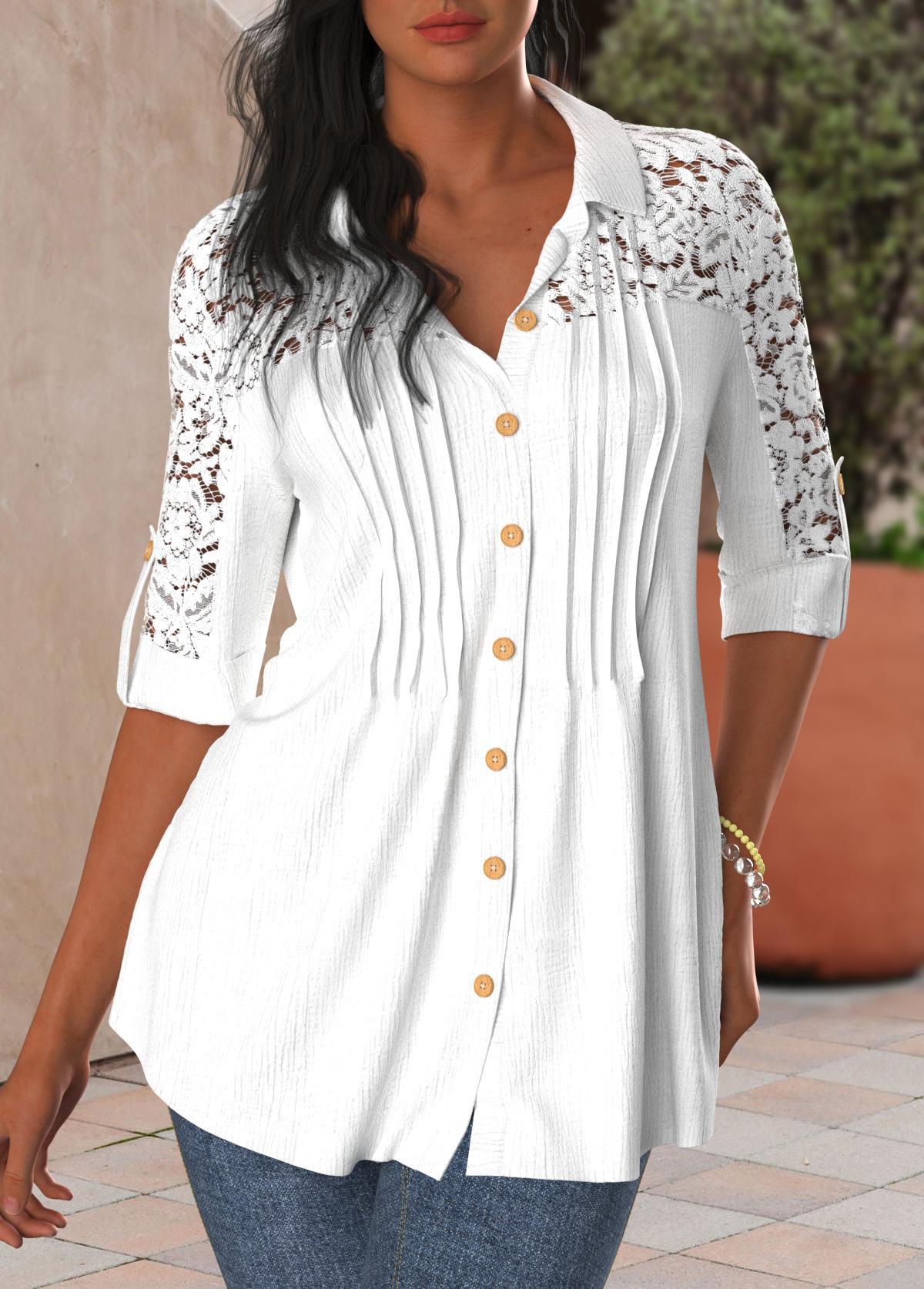 Attractive Casual Graceful Half Sleeve Stitching Blouses