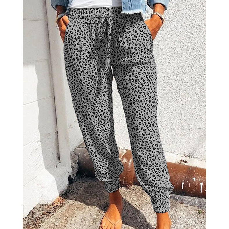 Women's Summer Trousers Loose Leopard Print Printed Pants