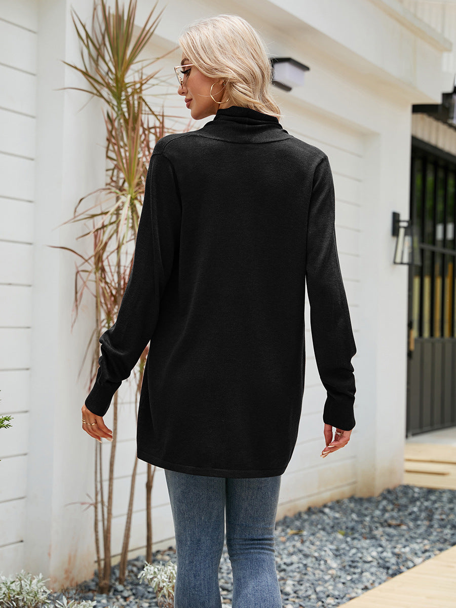 Loose Temperament Pure Color Long Sleeve Sweaters