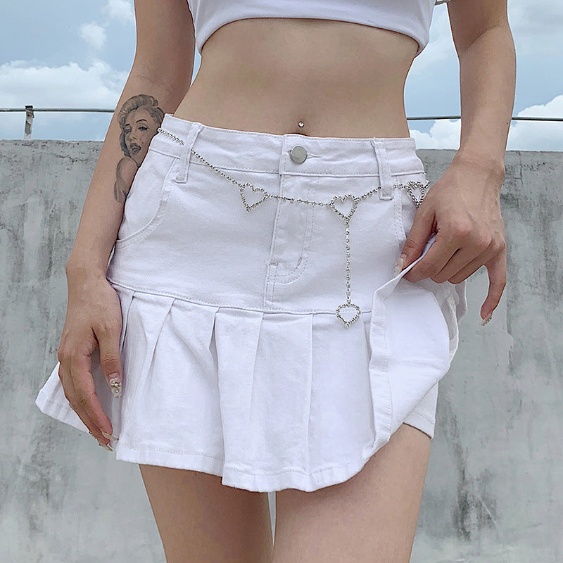 Women's Denim Youth Sexy Two-piece Stretch Skirts