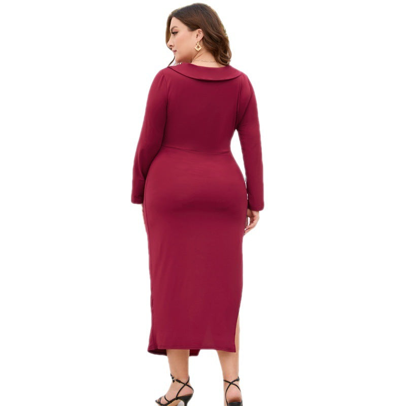 Women's Large Long Sleeve Sexy Slim Fit Slimming Hip Skirts