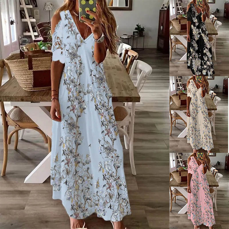 Robe longue d'été bohème à imprimé floral pour femmes avec robes